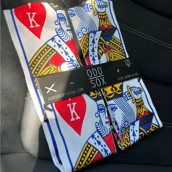 ODD SOX King of Hearts Graphic socks unisex adult NEW playing face card game - Picture 4 of 5